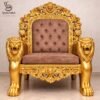 A Royal Wooden Lion Chair for Guruji view 9