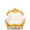 Designer Wooden Guruji Chair Design in Royal White & Gold Finish view 9