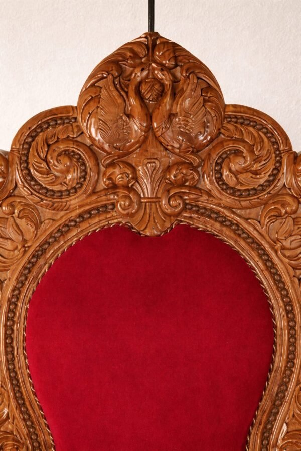 Guruji Singhasan Chair with Canopy in Teak Wood view 7