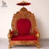 Guruji Singhasan Chair with Canopy in Teak Wood view 8