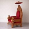 Guruji Singhasan Chair with Canopy in Teak Wood view 9