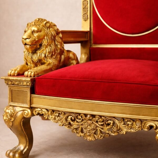 Handcrafted Wooden Singhasan Chair for Guruji view 8