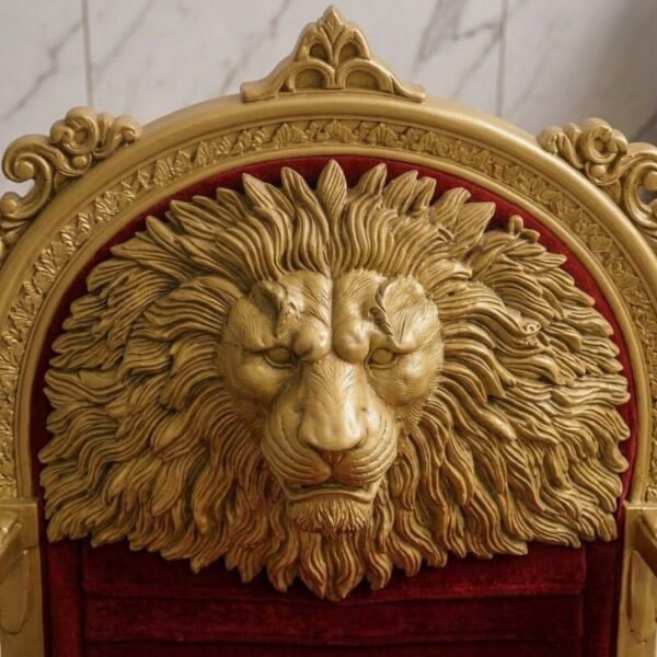 Premium Guruji Singhasan Design with Lion Carving By Saharanpur Artisians view 4