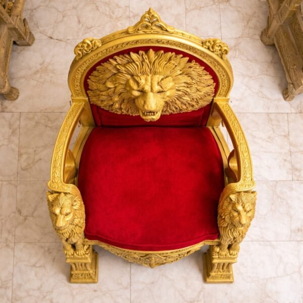 Premium Guruji Singhasan Design with Lion Carving By Saharanpur Artisians view 7