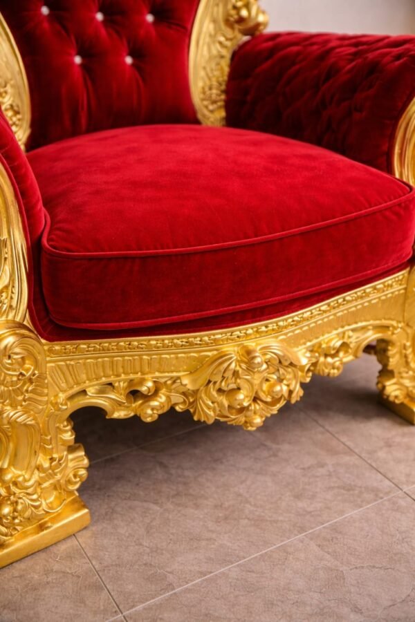 Teak Wood Carved Chair for Guruji view 5