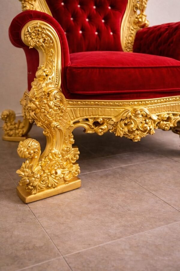 Teak Wood Carved Chair for Guruji view 6