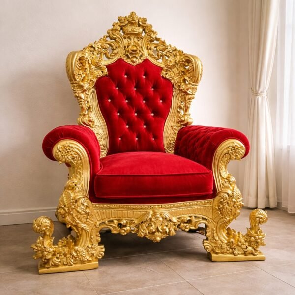 Teak Wood Carved Chair for Guruji