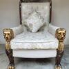 Teak Wood Chair Design for Guruji with Lion Handles view 8