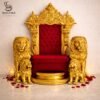 Wooden Guruji Singhasan with Lion Design for Divine Spaces view 8
