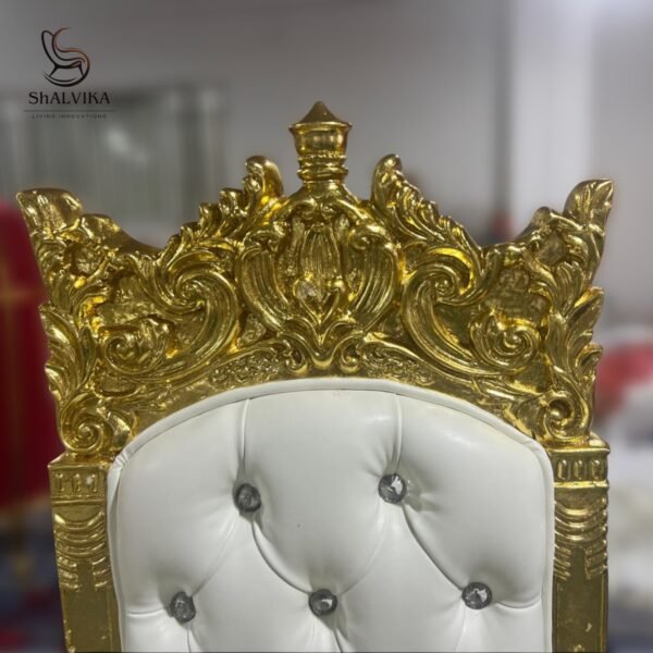 Wooden Royal King Throne Chair Set view 4