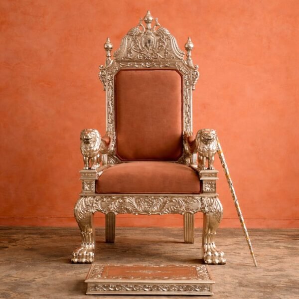 Wooden Royal Maharaja Style Guruji Chair in Teak Wood view 6