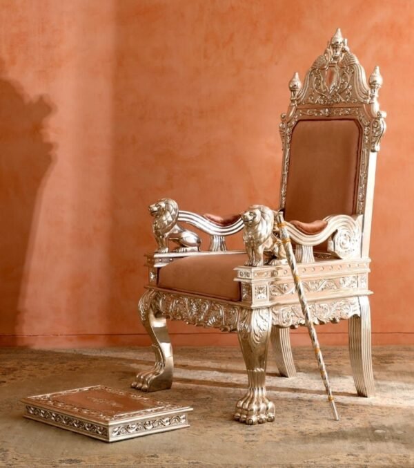 Wooden Royal Maharaja Style Guruji Chair in Teak Wood
