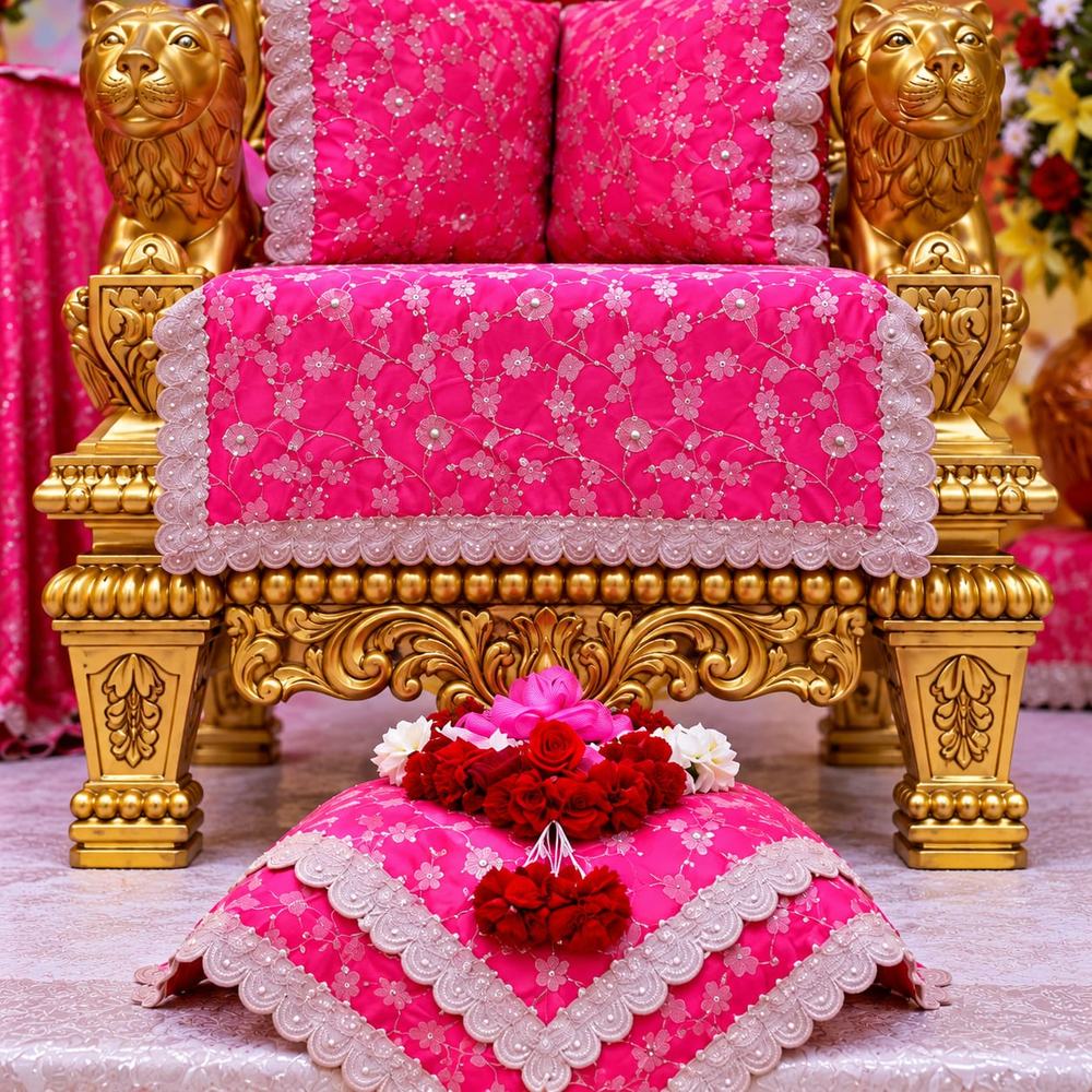 Bade Mandir Guruji Chair Design by Shalvika Living view
