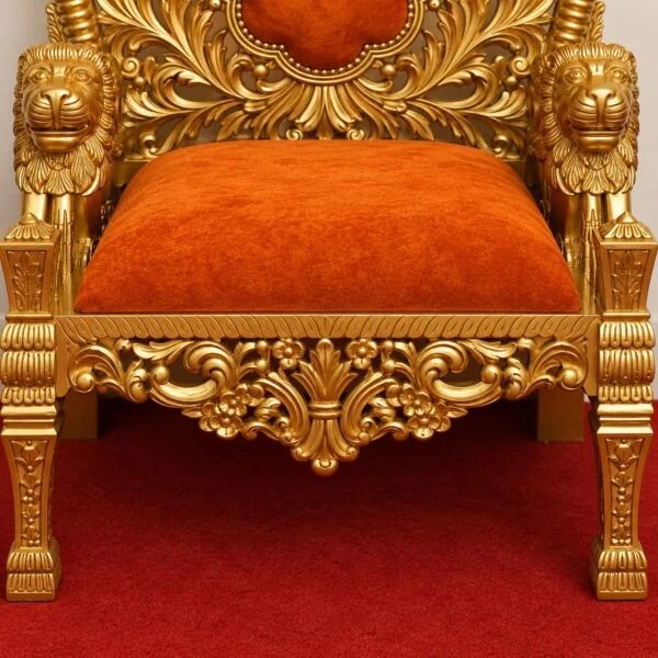 Guru Ji Chair with Peacock and Lion Design view