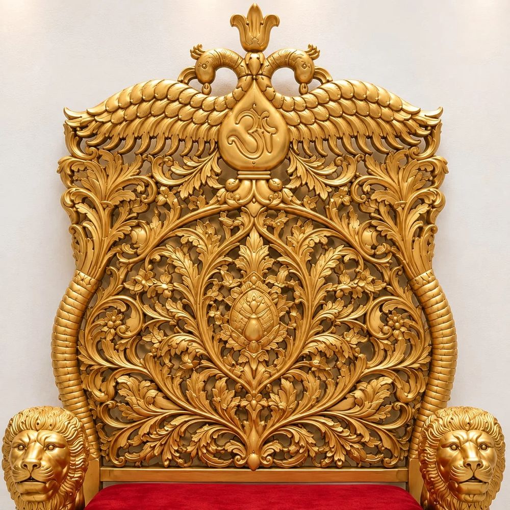 Guru Maharaj Ji Chair in Gold Polish view