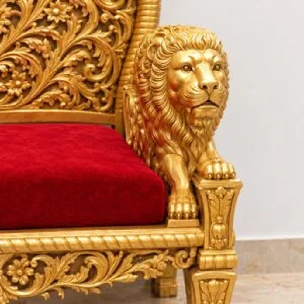 Guru Maharaj Ji Chair in Gold Polish view