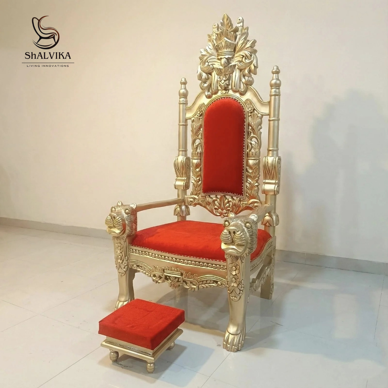 Guruji Maharaj Ji Chair Royal Wooden Singhasan view