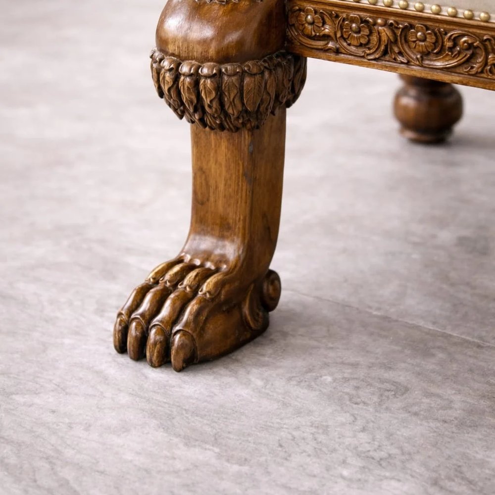 Hand-Carved Teak Wood Throne Chair view