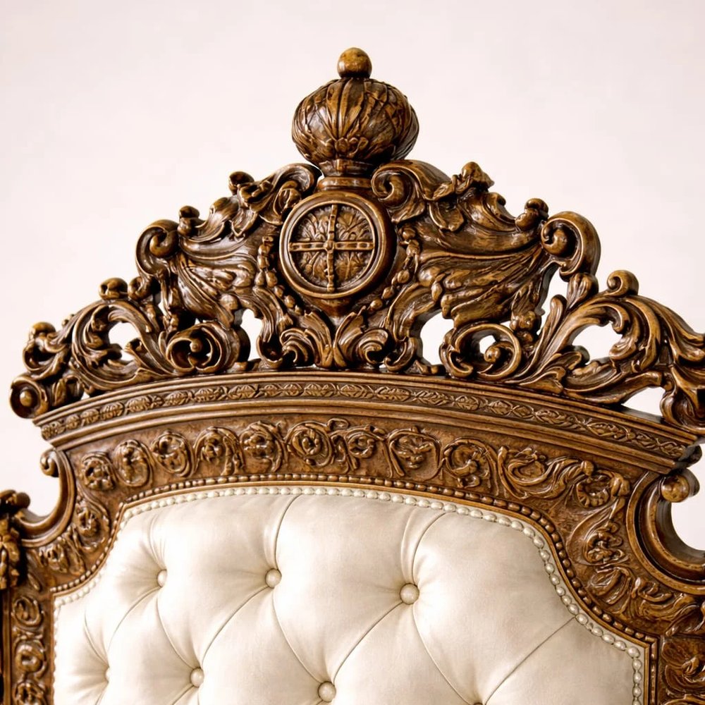Hand-Carved Teak Wood Throne Chair view