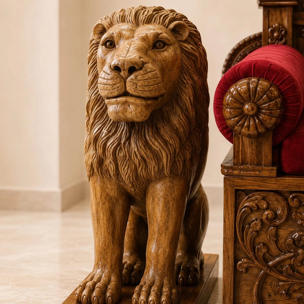 Handcrafted Grand Singhasan & Guru Ji Gaddi view