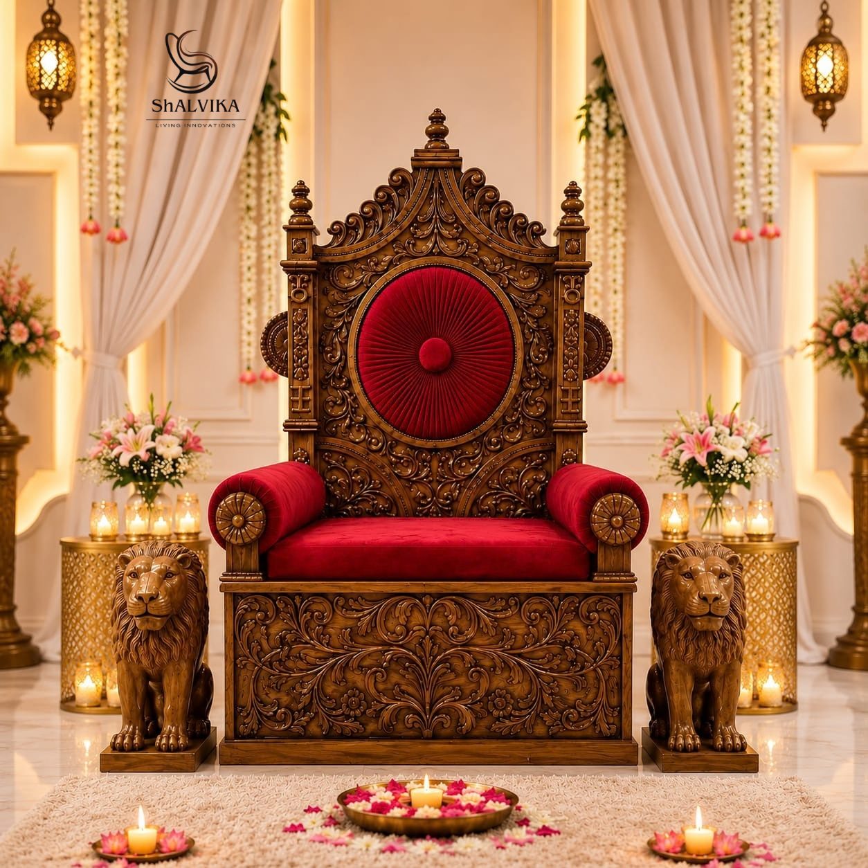 Handcrafted Grand Singhasan & Guru Ji Gaddi