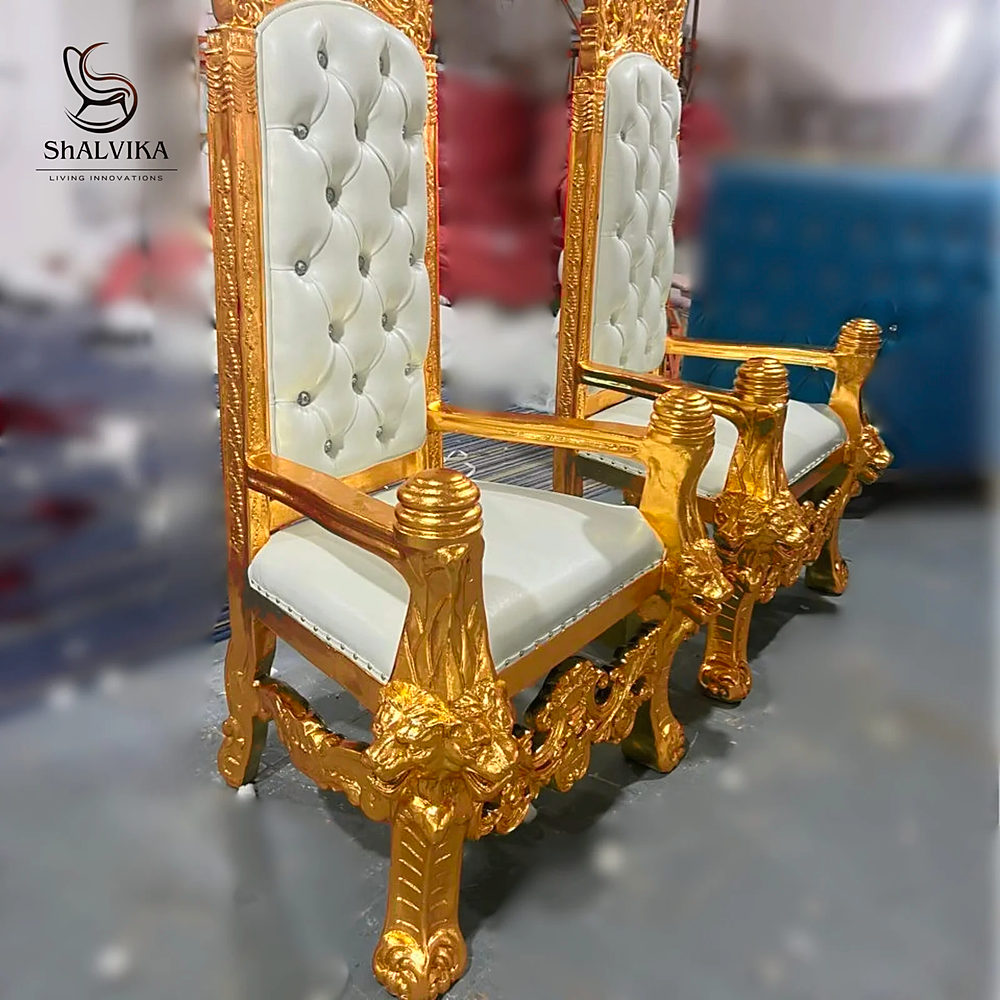 King and Queen Royal Throne Chair Set view
