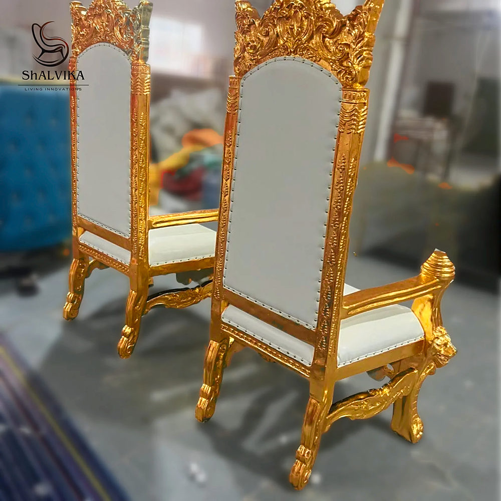 King and Queen Royal Throne Chair Set view
