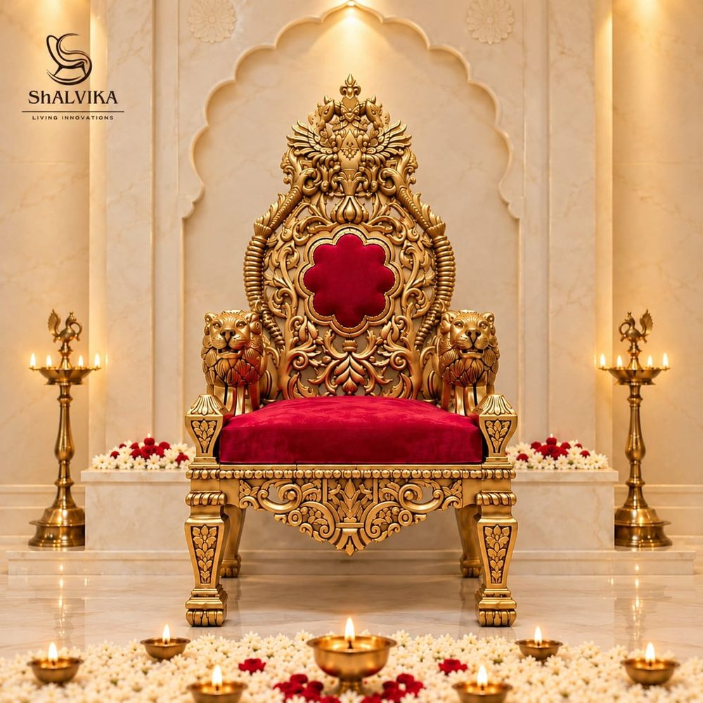 Maharaja Style Wooden Guruji Singhasan Chair