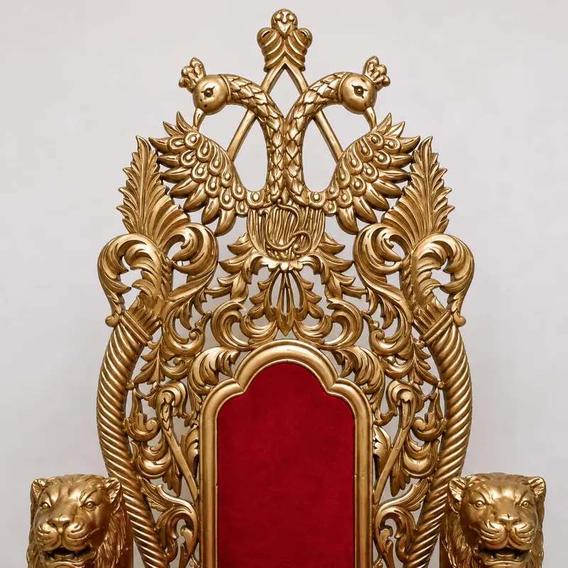 Royal Guruji Darbar Chair Set with Footstool & 2 Side Tables view
