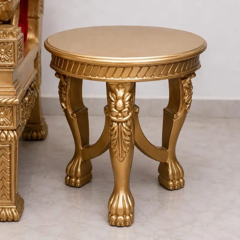 Royal Guruji Darbar Chair Set with Footstool & 2 Side Tables view