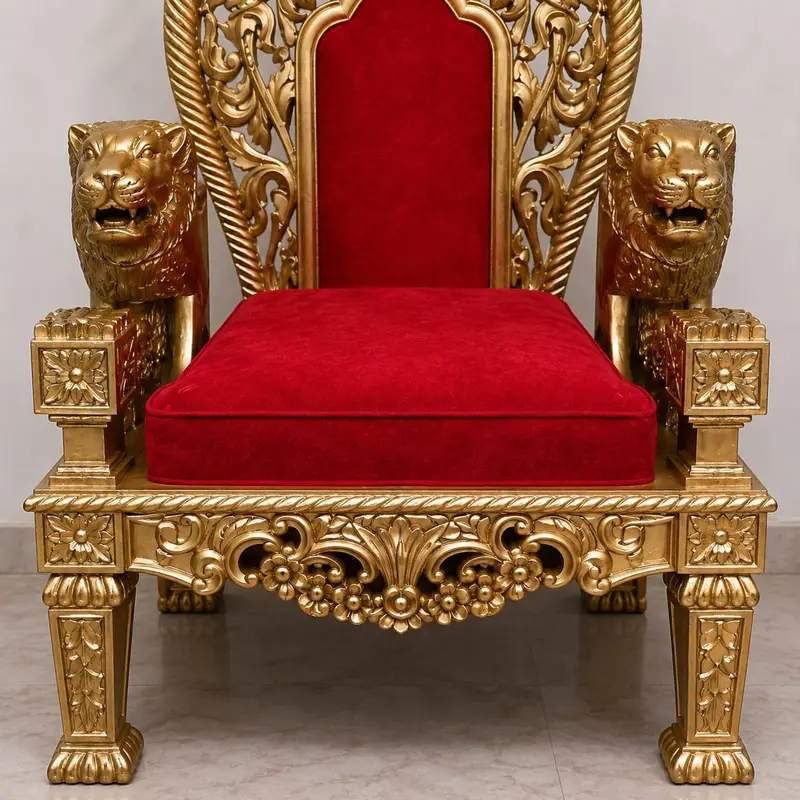 Royal Guruji Darbar Chair Set with Footstool & 2 Side Tables view