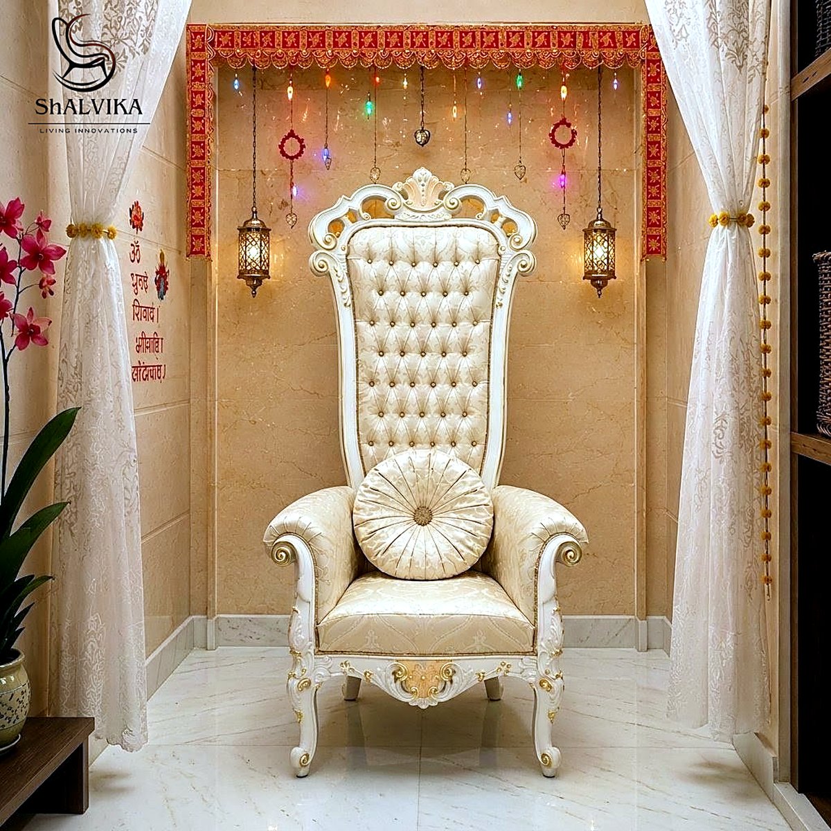 Royal High Back Wooden Guruji Chair