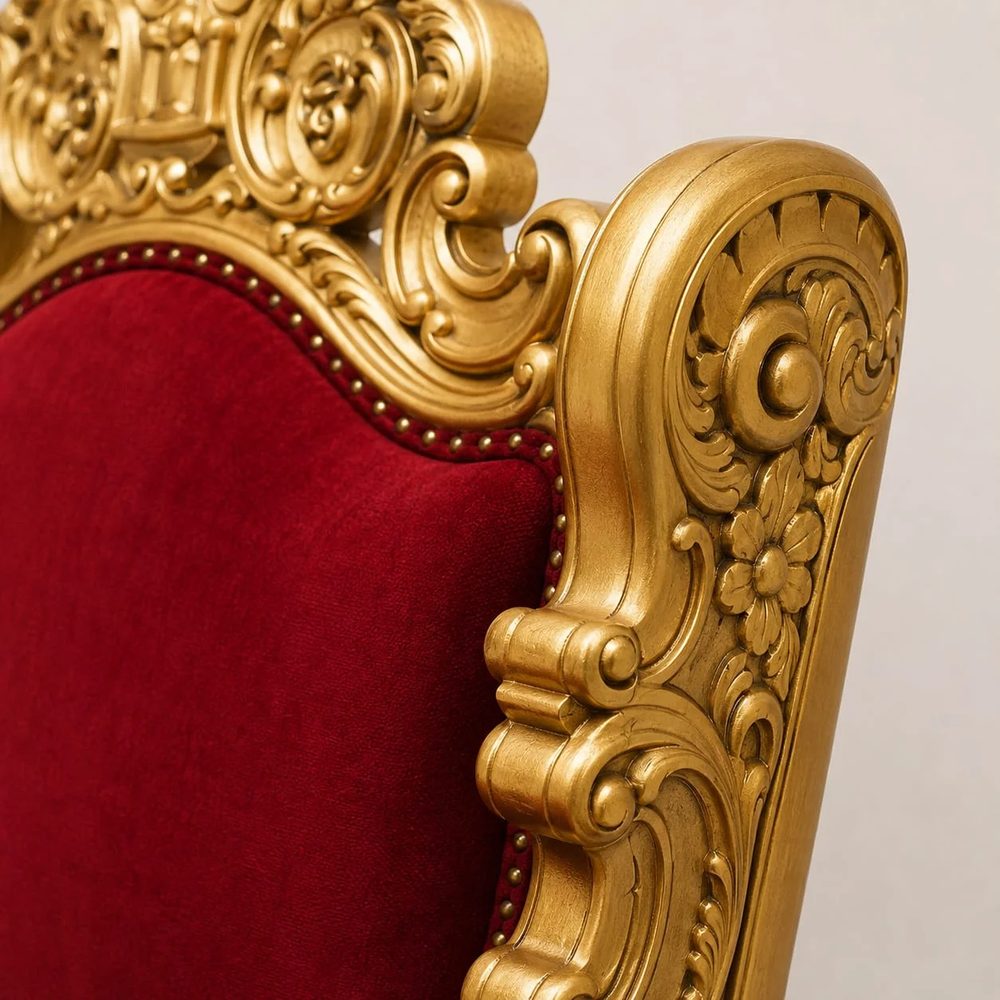 Royal Maharaja Chair with Chowki view