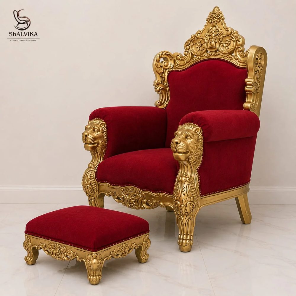 Royal Maharaja Chair with Chowki view