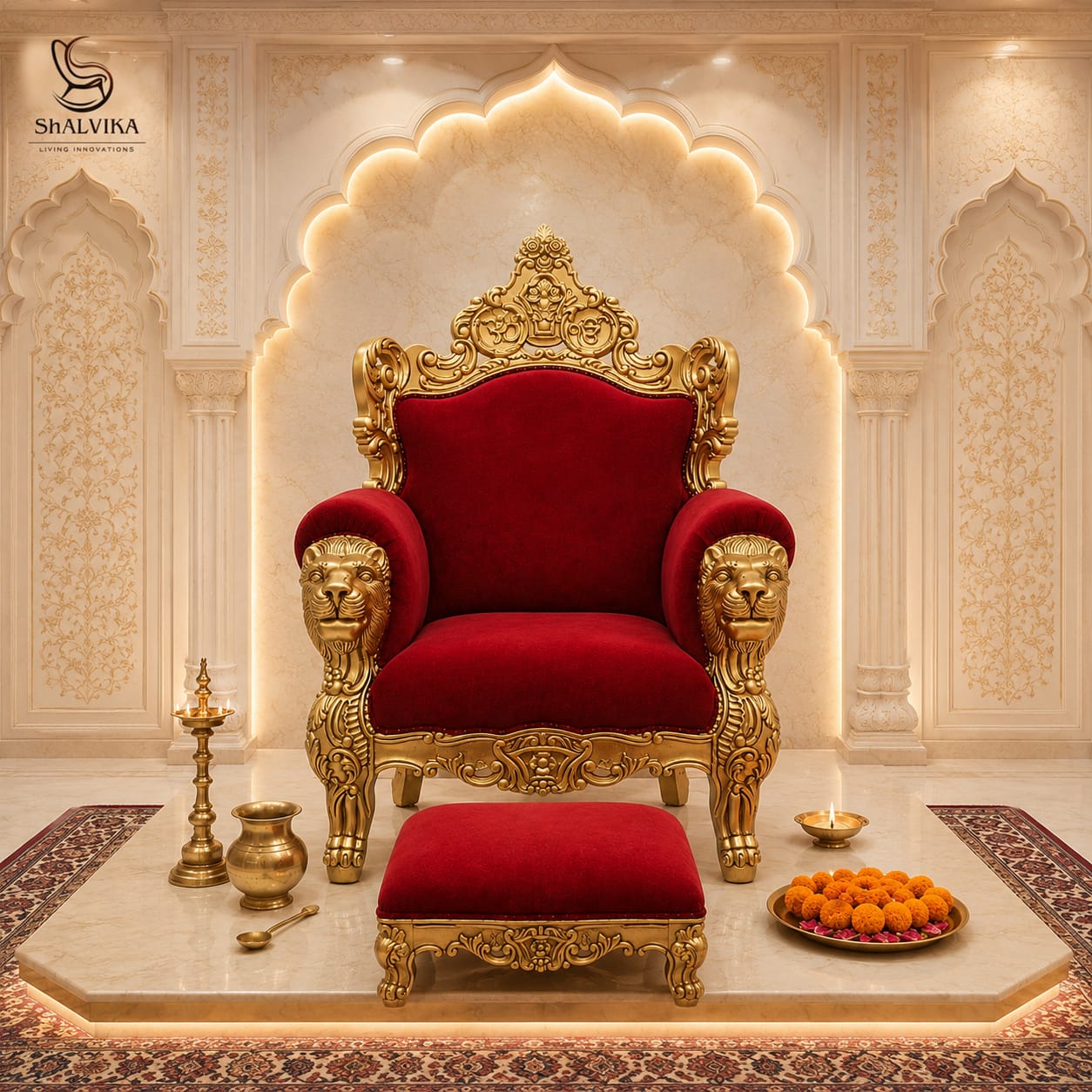 Royal Maharaja Chair with Chowki
