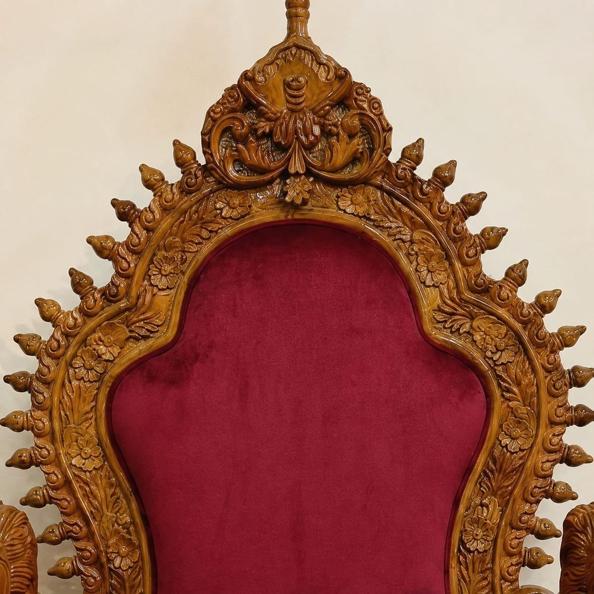 Traditional Wooden Guruji Chair with Canopy view