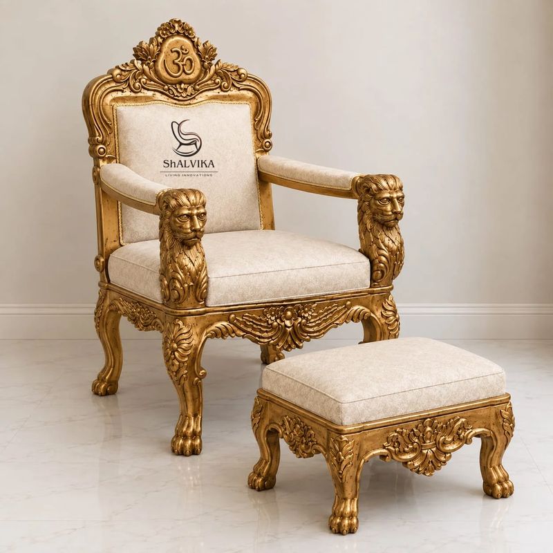 Wooden Guruji Chair for Dharmacharya Ji view