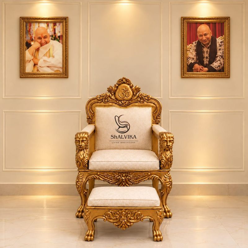 Wooden Guruji Chair for Dharmacharya Ji