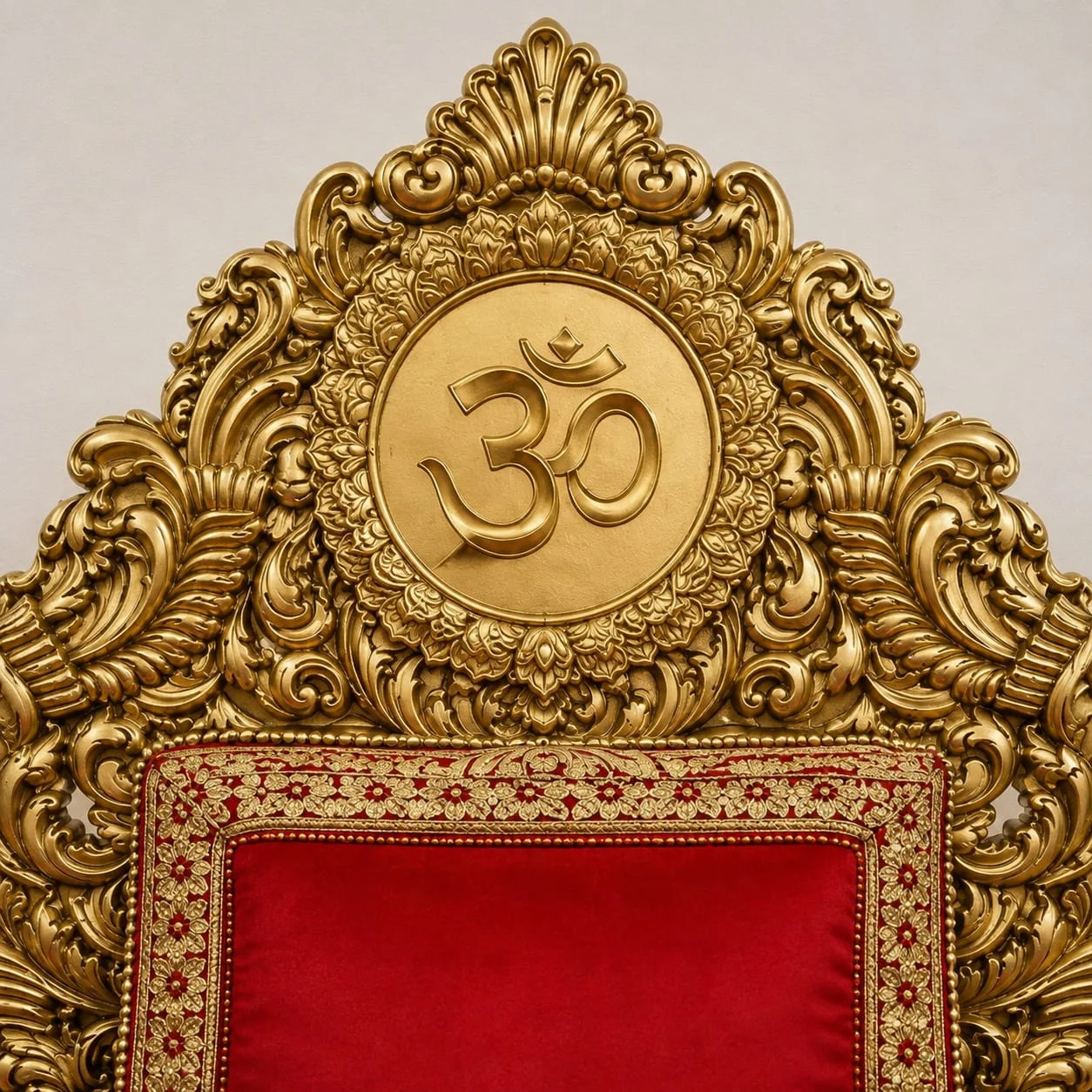 Wooden Guruji Chair with Lion Handles view